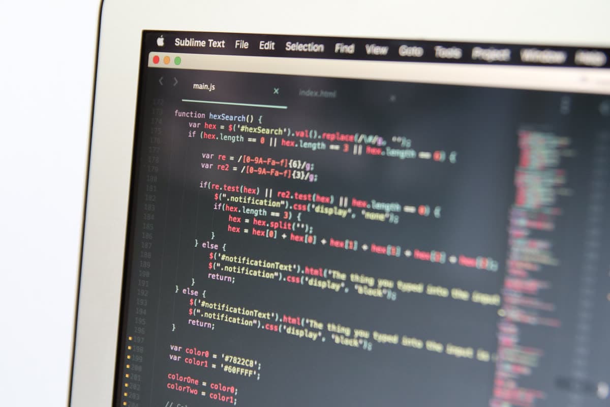 Close-up of code on a laptop screen