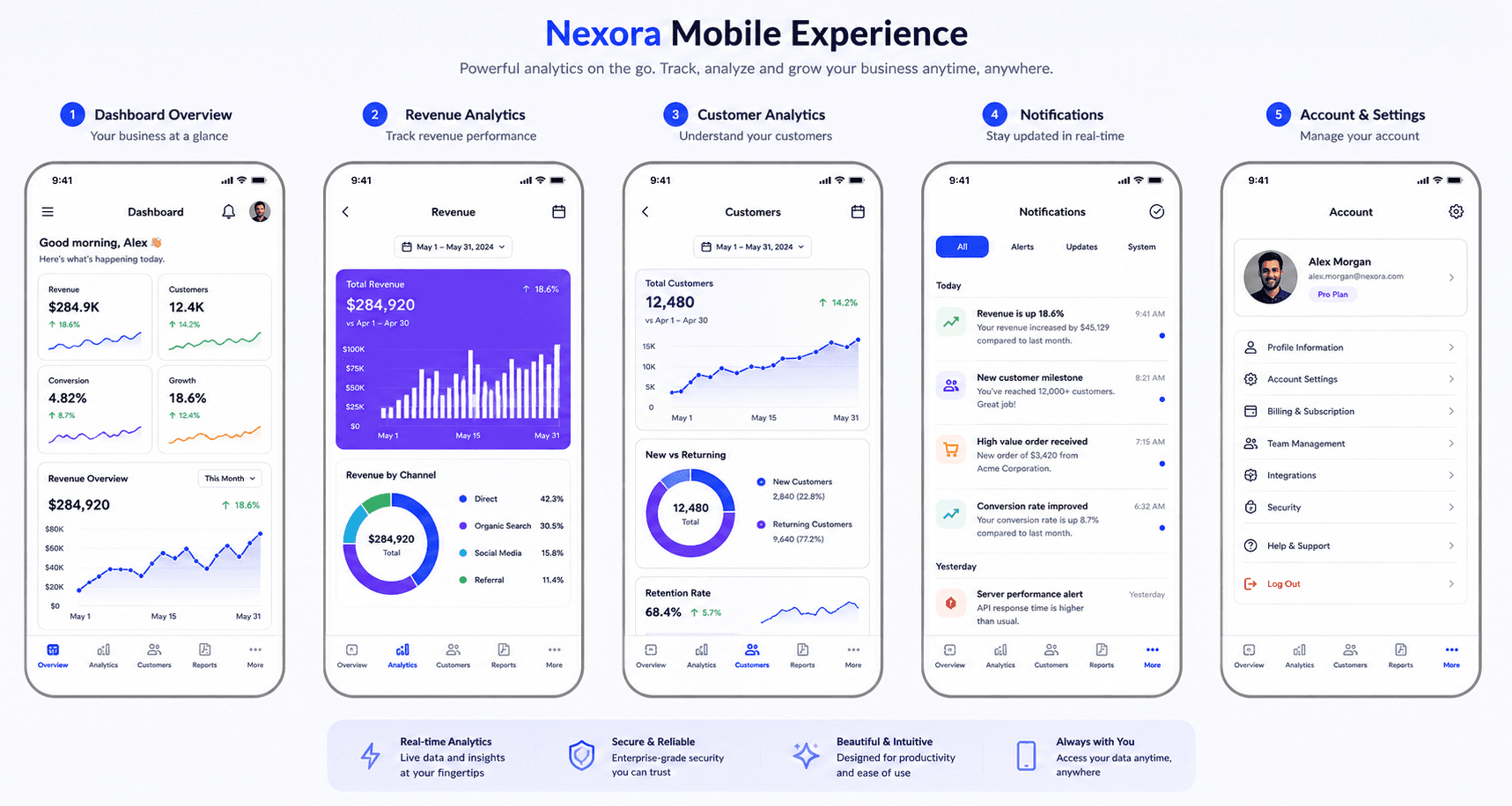 Nexora mobile dashboard experience